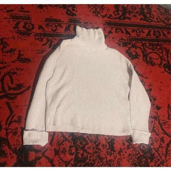 Womens PINK Chelsea.28 Turtleneck Sweater SZ M WOOL Blend Ribbed Medium - Picture 2 of 14